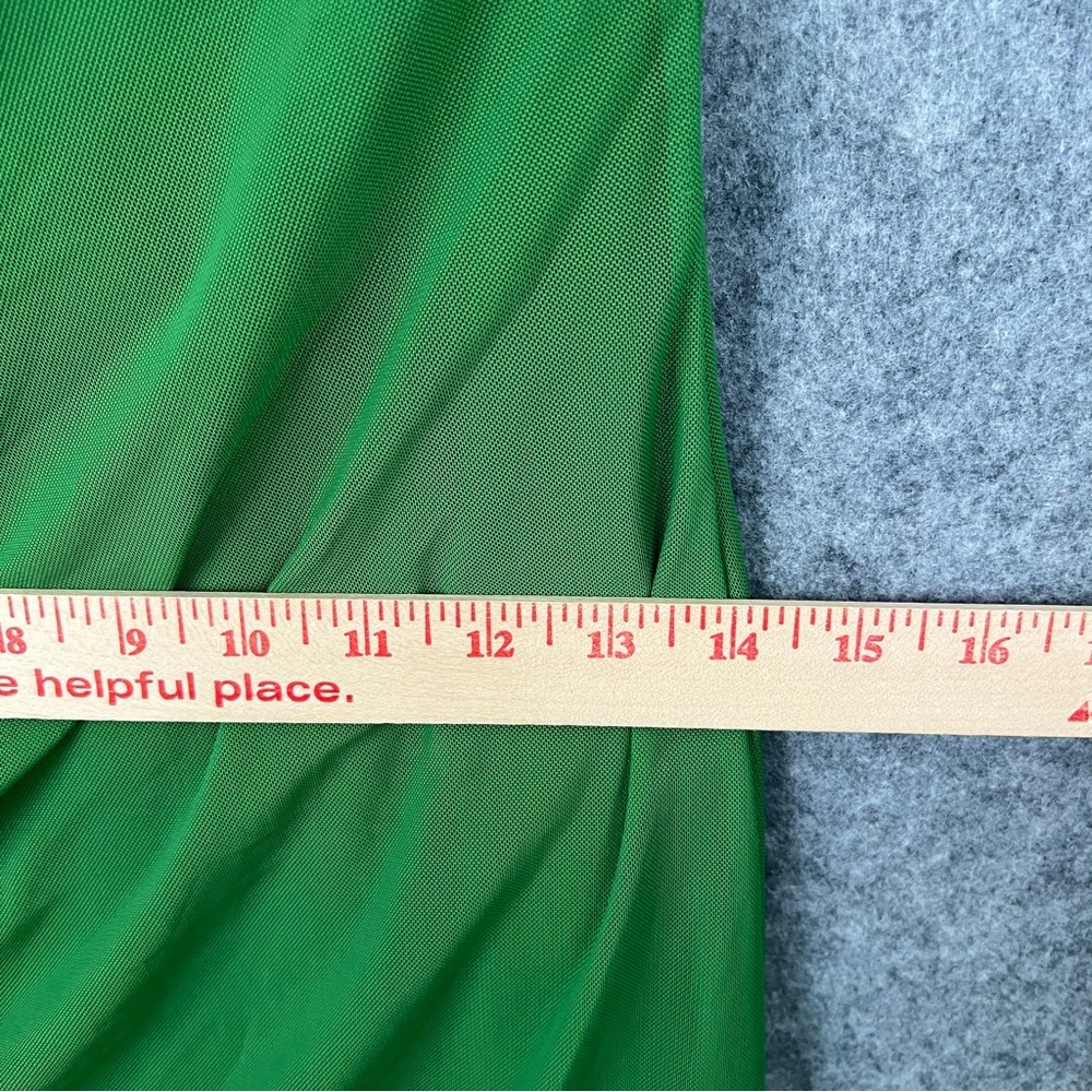 ALLSAINTS Ulla Square Neck Mesh Draped Midi Dress in Green US Size 8 - Picture 9 of 11